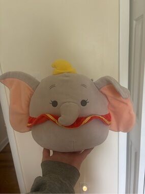 Squishmallows Gray Elephant with Pink Ears and Yellow Hat